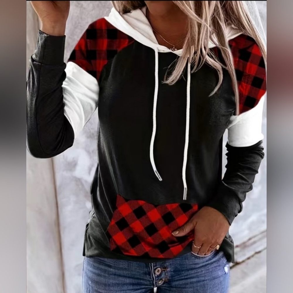 Buffalo Plaid Hooded Sweatshirt